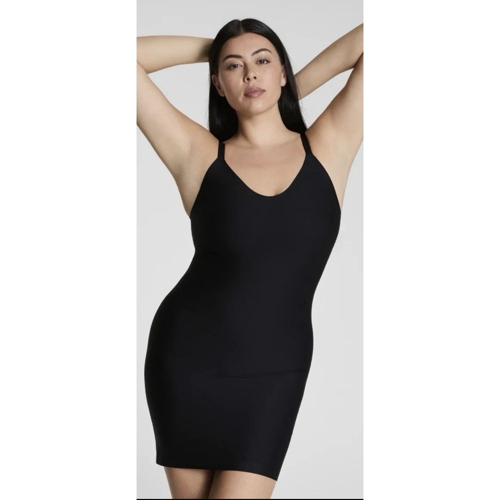 SPANX Cami Full Slip Dress Very Black Sz L